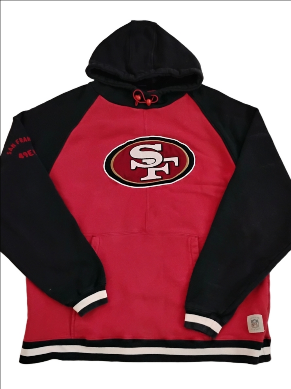 Reebok NFL SF 49ers Red & Black Hooded Pullover Jacket